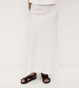 Skirts: Assembly Label | Melody Linen Bias Skirt | White