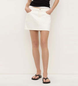 Assembly Label | Callista Denim Mini Skirt | Vintage White