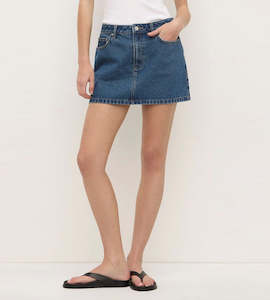 Assembly Label | Callista Denim Mini Skirt | Dark Indigo Fade