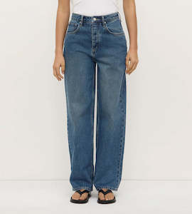 Assembly Label | Oversized High Rise Jean | Dark Indigo Fade