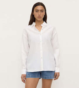 Assembly Label | Everyday Womens Linen Long Sleeve Shirt | White