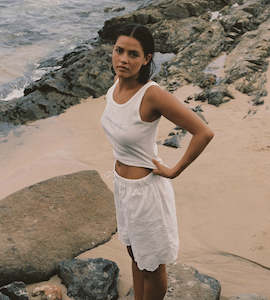 Commonplace I Riviera Pointelle Tank I Cream