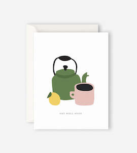 Care Packages: Father Rabbit Stationery | Get Well Soon Teapot Card
