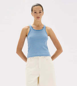 Assembly Label | Drew Stripe Rib Tank | Bahama/White