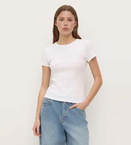 Tops: Assembly Label | Linley Rib Tee | White