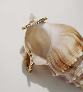 La Dailie | The Amelie Super Fine Crystal Hoops | Gold