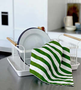 Tea Towel: Father Rabbit | Tea Towel | Olive Stripe