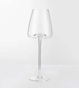 New In Home: Home Lab I Melted Crystal White Wine Glass I Set of 4 I Clear