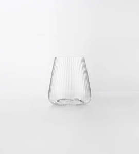 New In Home: Home Lab I Melted Crystal Stemless Glass I Set of 4 I Clear