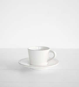 Perla Tea Cup & Saucer | White