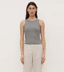 Tops: Assembly Label | Mara Rib Tank | Charcoal Marle