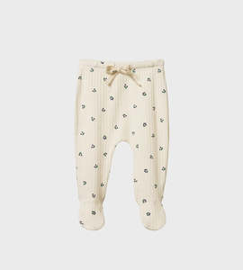 Nature Baby | Footed Rompers Pointelle | Winter Berry Print