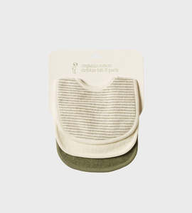 Baby Accessories: Nature Baby | Dribble Bibs 3 Pack | Nettle Pinstripe/Natural/Nettle
