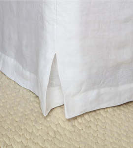 French Flax Linen Bed Skirt | White