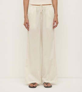 Clothing: Assembly Label | Marina Stripe Pant | White/Grey Stripe