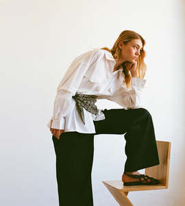Clothing: Commonplace | Pleated Front Trouser | Black