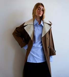 Commonplace | Double Layer Trench | Cream/Tan