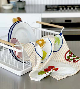 Tea Towel: Father Rabbit | Tea Towel | Fruit on Plates