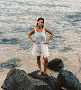 Tops: Commonplace I Riviera Pointelle Tank I Sky