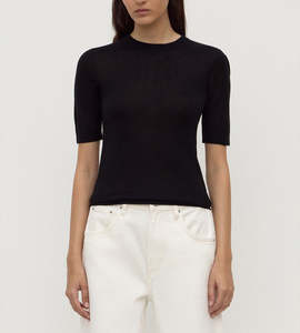 Assembly Label | Mina Silk Knit Tee | Black