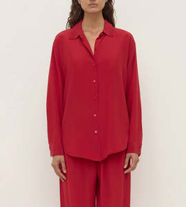 Tops: Assembly Label | Betty Silk Long Sleeve Shirt | Mulberry