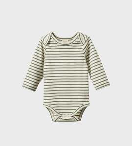 Nature Baby Bodysuits: Nature Baby I Long Sleeve Bodysuit I Nettle Sailor Stripe