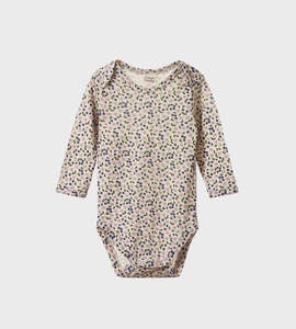 Nature Baby Bodysuits: Nature Baby | Mer Ess L/S Bodysuit | Briarwood Lilac Print