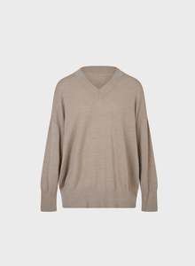 Tops: Commonplace | Washington Merino V-Neck | Beige