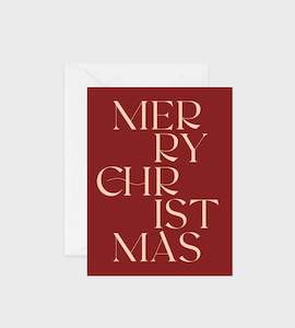 Father Rabbit Stationery | Card | Merry Christmas Modern Burgundy