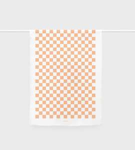 Lettuce | Tea Towel | Checkers Peach