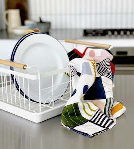 Lettuce Tea Towels: Lettuce | Tea Towel | Abstract Squares