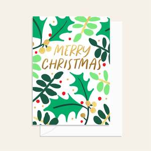Christmas: Elm Paper | Merry Christmas Foliage Card