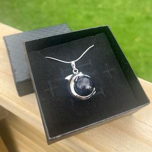 Necklaces: Blue Goldstone Dolphin Sphere Pendant