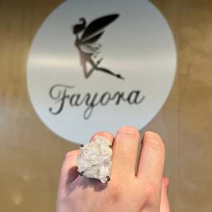 Clear Quartz with Points Cluster Ring #4