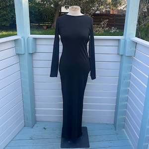 Recycled Clothinf: Long Sleeve Backless Dress