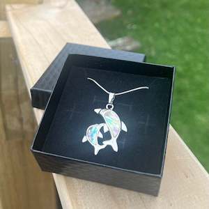 Paua Double Dolphin Necklace