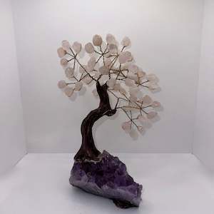 Crystals: Rose Quartz Druze Crystal Chip Tree
