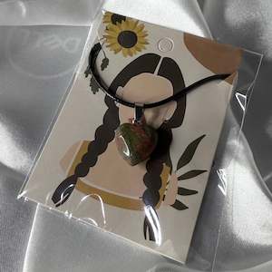 Necklaces: Unakite Heart Necklace