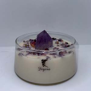 Amethyst Cut Base Crystal Candle (400ml)