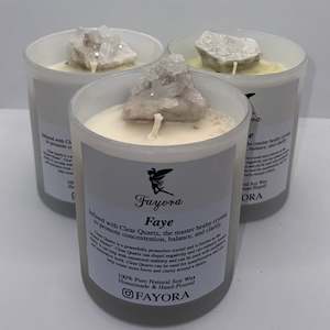 Fayora Essential Candle Collection: Clear Quartz Crystal Candle