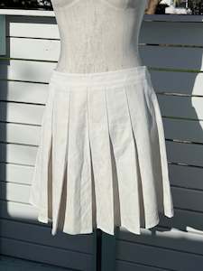 White Pleated Skirt
