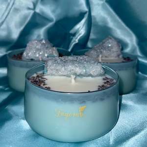 Fayora Essential Candle Collection: Blue Aura Quartz Candle