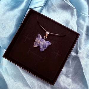 Sodalite Carved Butterfly Necklace