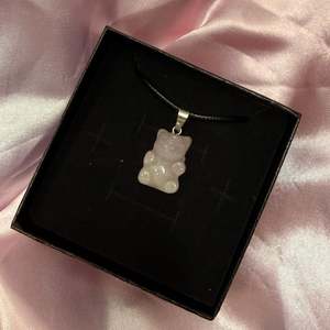Rose Quartz Carved Teddy Bear Necklace