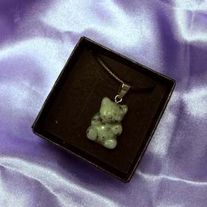 Aventurine Carved Teddy Bear Necklace
