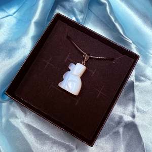 Opalite Carved Dog Necklace