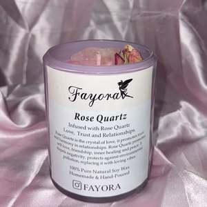 Fayora Essential Candle Collection: Pink Rose Quartz Candle