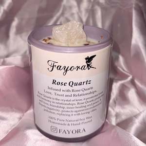 Fayora Essential Candle Collection: Lavender Jar Rose Quartz Candle