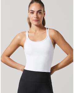 Lilybod Monica Shelf Bra Crop Top - White