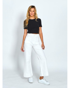 Monaco Jeans: Monaco Jeans Milan Wide Leg Jean - White